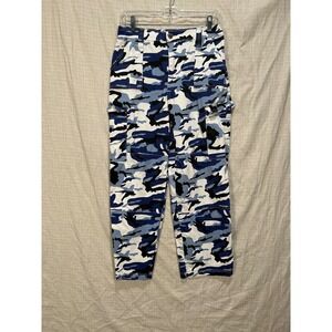 Almost Famous Blue Camo High Waisted Cargo Pants Women's Size 5